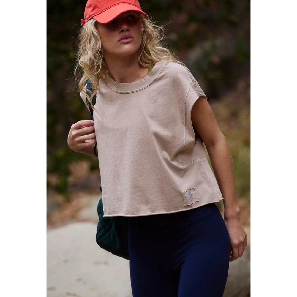 Free People FP Movement Inspire Tank Top In Taupe Medium New